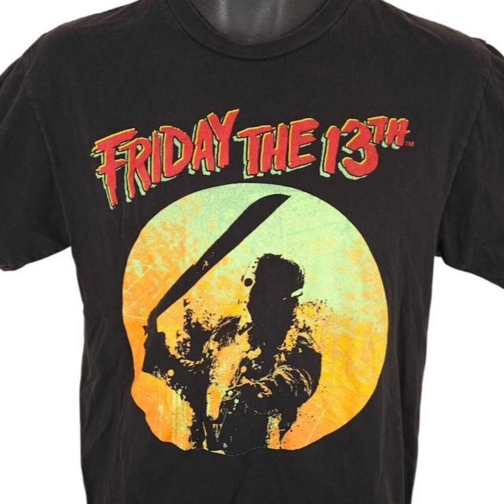 Friday The 13th T Shirt Mens Size Medium Black Jason Voorhees Horror Movie